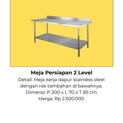 Meja Persiapan 2 Level
