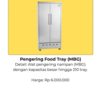 Pengering Food Tray (MBG)