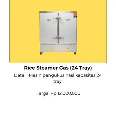 Rice Steamer Gas 24 Tray (Baru)